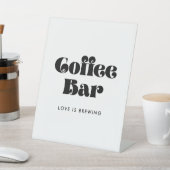 retro-script koffiebar reclamebord met voetstuk (Insitu)