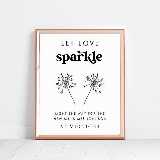 Retro Script Laat liefde sprankelen bruiloft verst Poster