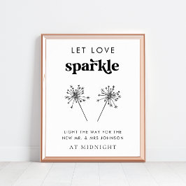 Retro Script Laat liefde sprankelen bruiloft verst Poster