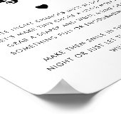 Retro Script Late Night Luiers Baby shower Teken Poster (Hoek)