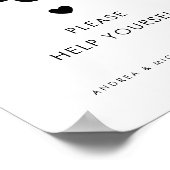 Retro Script Late Night Snacks Hart Trouwteken Poster (Hoek)