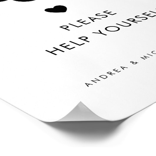 Retro Script Late Night Snacks Hart Trouwteken Poster (Hoek)