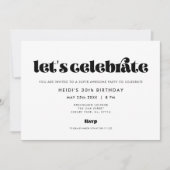 Retro Script Laten we de verjaardag vieren Kaart (Voorkant)