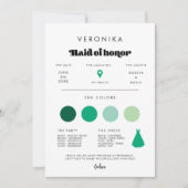 Retro Script Maid of Honor info kaart (Voorkant)