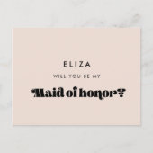retro script Maid of Honor voorstel Briefkaart (Voorkant)