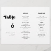 Retro Script Menu en Tabelnummer drievoudig (Voorkant)