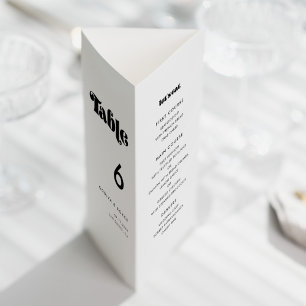 Retro Script Menu en Tabelnummer drievoudig
