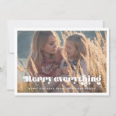 Retro Script Merry Everything Foto Feestdagenkaart (Voorkant)