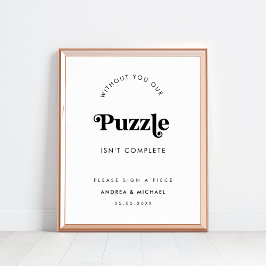 Retro Script Minimalistisch Gastenboek Trouwbord Poster