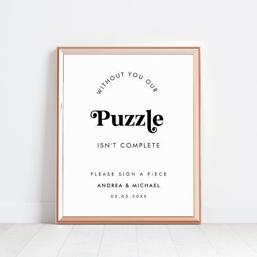 Retro Script Minimalistisch Gastenboek Trouwbord Poster