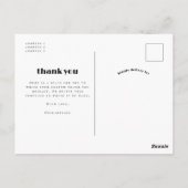 Retro Script Modern Boog 3 Foto Huwelijk Bedankt Briefkaart (Achterkant)