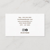 Retro  Script | Moderne bruine Tan Wood Look Visitekaartje (Achterkant)