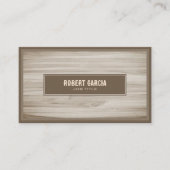 Retro  Script | Moderne rustieke houten look Visitekaartje (Voorkant)