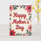Retro Script Moederdagkaart Kaart (Gele Bloem)