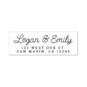 Retro Script naam + Klassiek Type Retouradres Zelfinktende Stempel (Design)