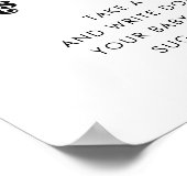 Retro Script Naam Suggesties Baby shower Sign Poster (Hoek)