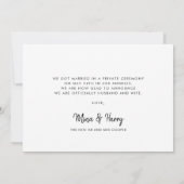  retro script Net getrouwd fotokaart Aankondiging (Achterkant)