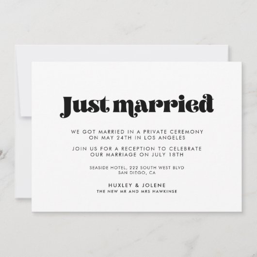 retro script Net getrouwde aankondiging (Voorkant)