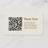 retro-script | Neutrale Huwelijkswebsite QR Code Informatiekaartje (Achterkant)