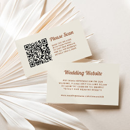 retro-script | Neutrale Huwelijkswebsite QR Code Informatiekaartje