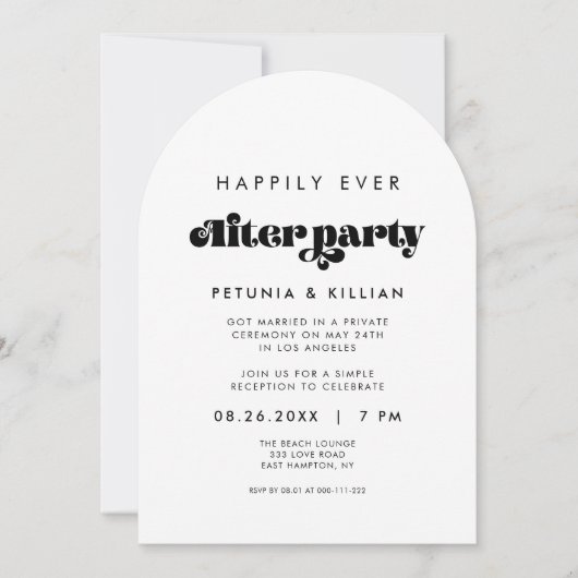  retro script nog lang en gelukkig na de feestboog kaart (Voorkant)