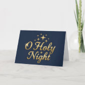 Retro Script O Holy Night Christmas Feestdagen Kaart (Voorkant)