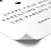 Retro Script Ouderschap Tip Jar Baby shower Sign Poster (Hoek)