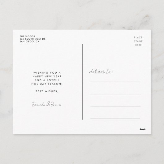  retro script Peace out 2025 Nieuwjaarsfoto Feestdagenkaart (Achterkant)