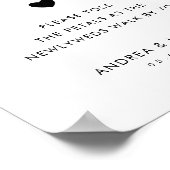 Retro Script Petal Toss Verstuur Trouwbord Poster (Hoek)