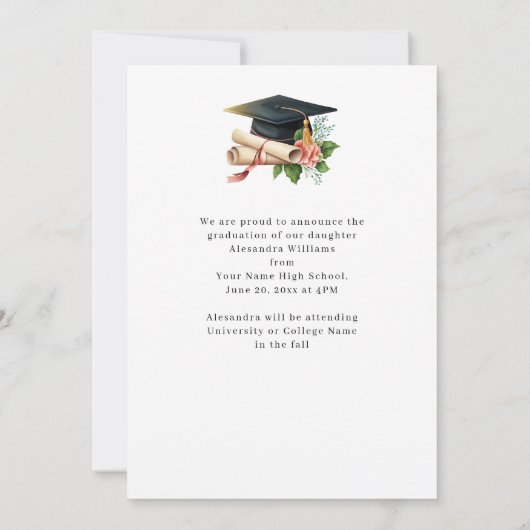 Retro Script Photo-Afstuderen Aankondiging (Achterkant)