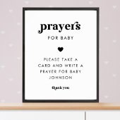 Retro Script Prayers voor Baby Baby shower Sign Poster