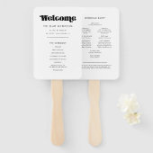  Retro Script Programma & Trouwfeest Handwaaier (Voorkant en achterkant)