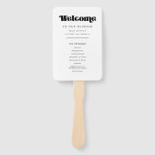 Retro Script Programma & Trouwfeest Handwaaier (Voorkant)