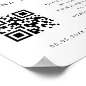 Retro Script QR Code Huwelijksprogramma Welkomstbo Poster (Hoek)