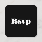 retro script QR code RSVP respons Informatiekaartje (Voorkant)