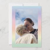 Retro Script Rainbow LGBTQ Foto Gay Pride Weddensc Save The Date (Achterkant)