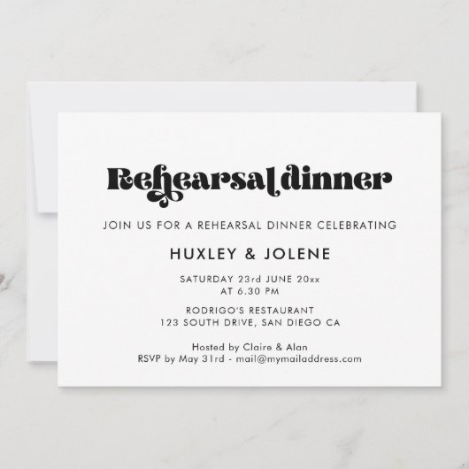 retro script repetitie diner kaart (Voorkant)