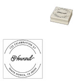 Retro Script Return Address Rubber Stempel (Gestempeld)