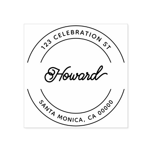 Retro Script Return Address Rubber Stempel (Afrduk)