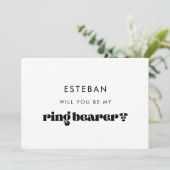 Retro Script Ring Drager Voorstel Kaart (Staand voorkant)