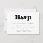 Retro  script RSVP-kaart met maaltijdkeuze RSVP Kaartje (Voorkant)
