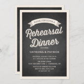 Retro Script Rustic Rehearsal Dinner Uitnodiging (Voorkant / Achterkant)