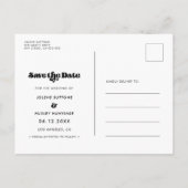  retro script Sla de datumfoto op Aankondigingskaart (Achterkant)