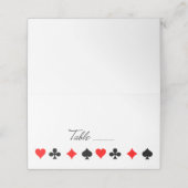 Retro Script Table Las Vegas Gambling Kaart Suits Plaatskaartje (Buitenkant ongevouwen)