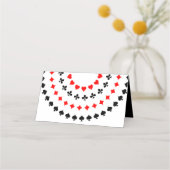 Retro Script Table Las Vegas Gambling Kaart Suits Plaatskaartje (Achterkant)