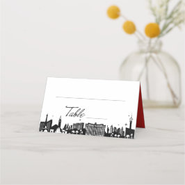 Retro Script Table Las Vegas Skyline Plaatskaartje