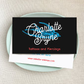 Retro Script Tattoo Artist Zwart Visitekaartje