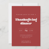 Retro script Thanksgiving diner Kaart (Voorkant)
