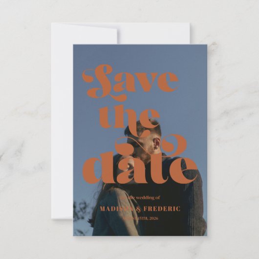 Retro Script Trouw QR Code Save The Date (Voorkant)