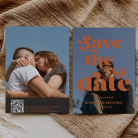 Retro Script Trouw QR Code  Save The Date